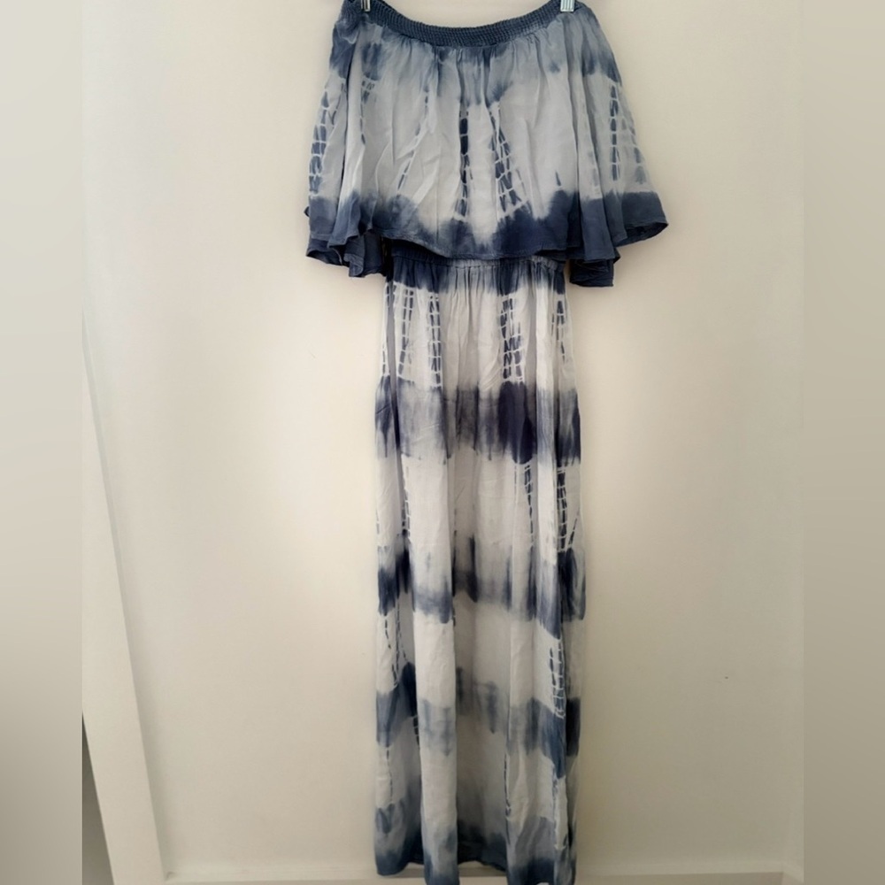 Denim color tie-dye off the Shoulder Dress
Size M maxi dress lightweight cotton - Picture 4 of 4